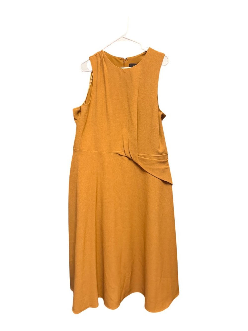 Maia Sleeveless Knot-Detail Midi Dress in Mustard